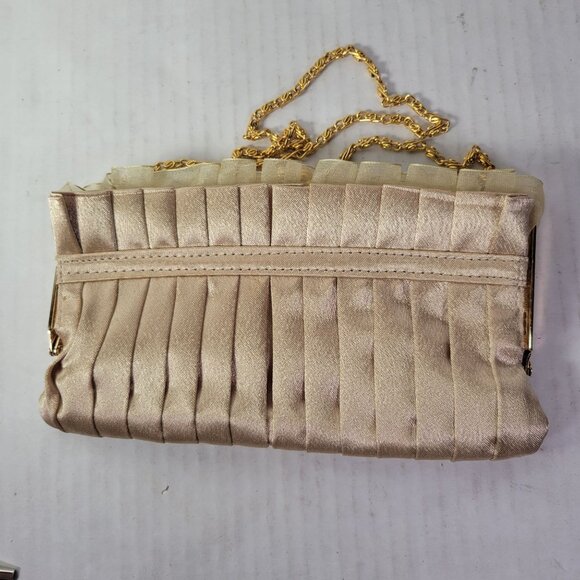 Chic Satin Clutch with Gold Chain - Picture 4 of 9